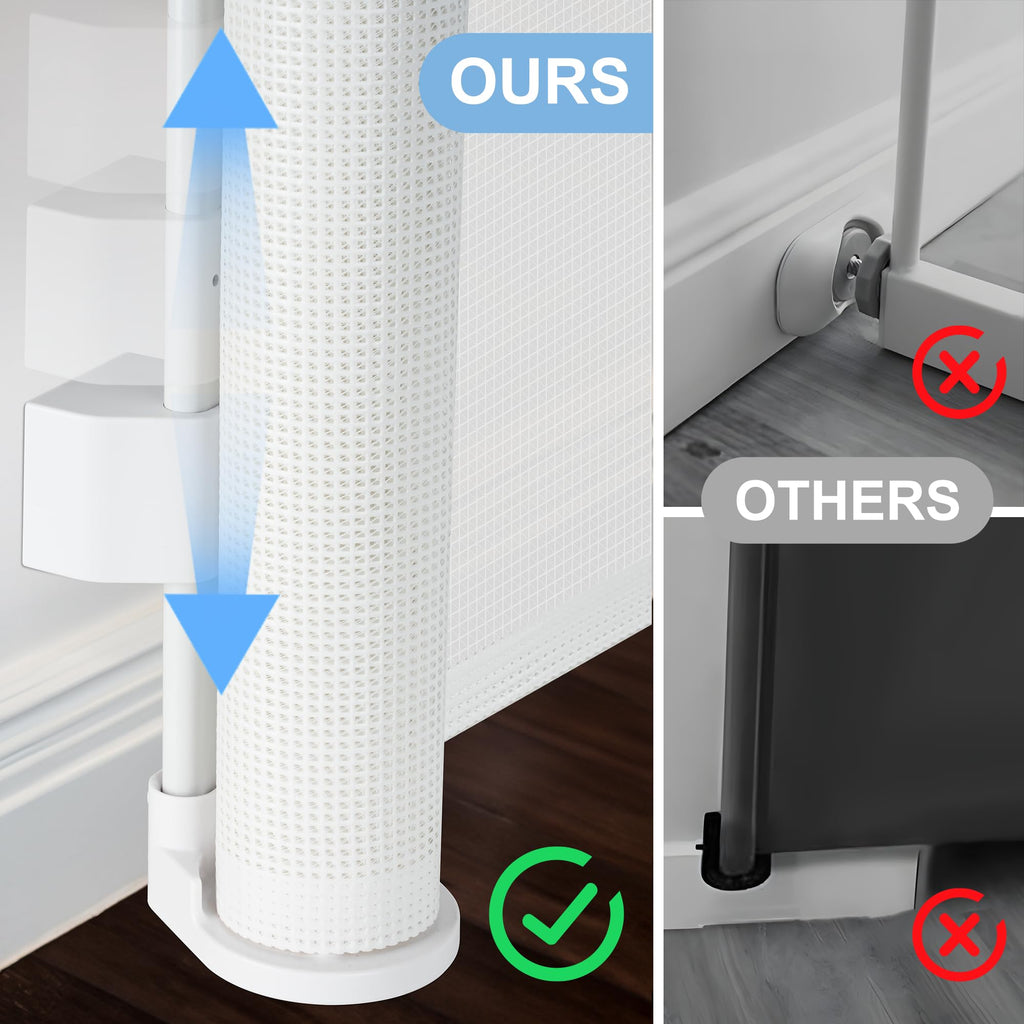 Retractable Baby Gates for Stairs& Doorways, Extends to 150", White
