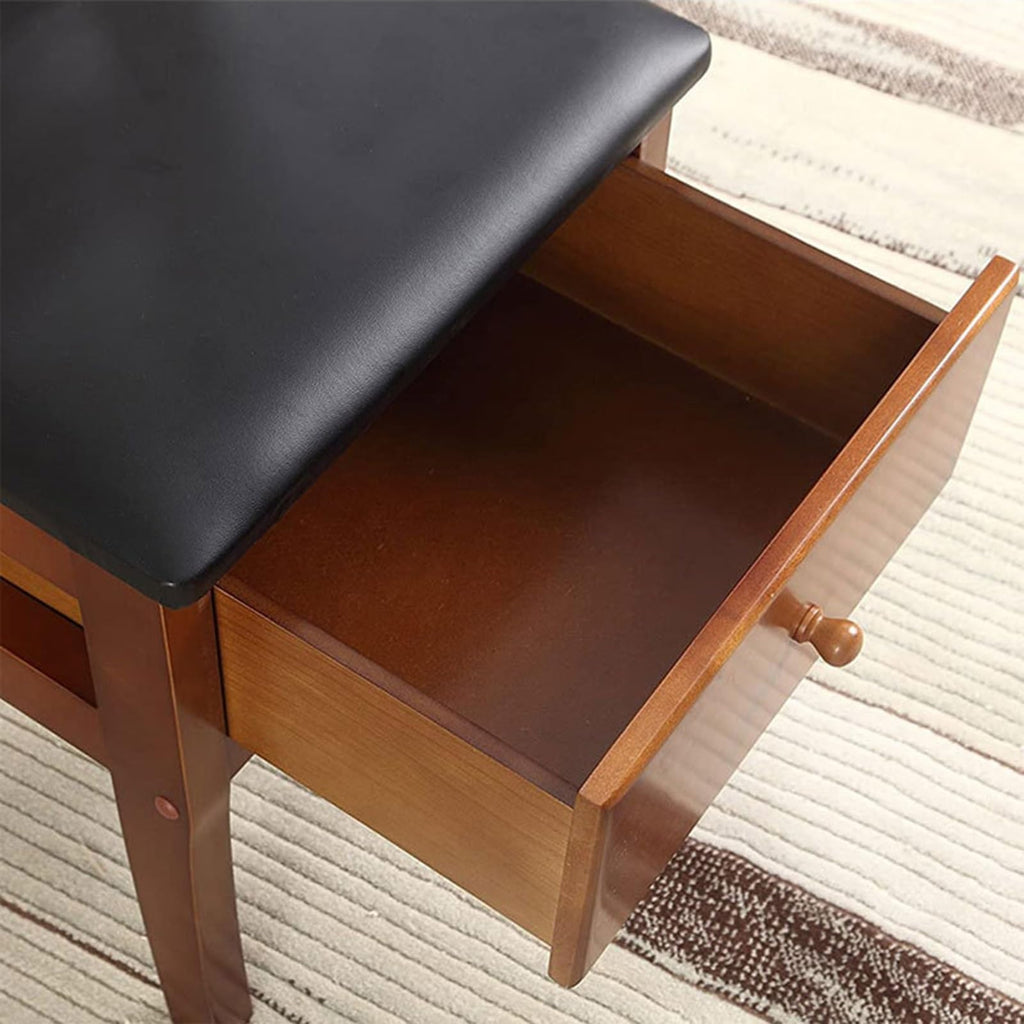 Chair Valet With Drawer, Wooden Suit Valet Stand With Contour Hanger, Trouser Bar and Tie & Belt Bar, 18" W x 23" D x