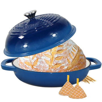 6 QT Enameled Cast Iron Bread Oven, Dutch Oven for Sourdough Baking