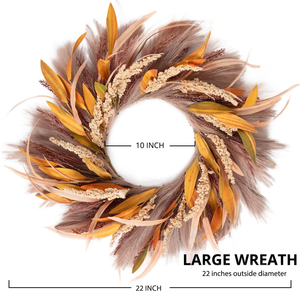 Fall Wreath 22-24inch Autumn Door Wreath Front Door Decor