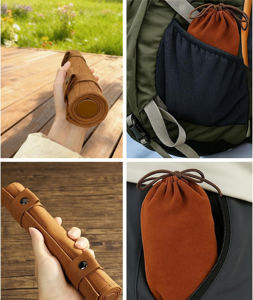 Backgammon Game Set - Roll Up Travel Backgammon Set, with Drawstring Bag