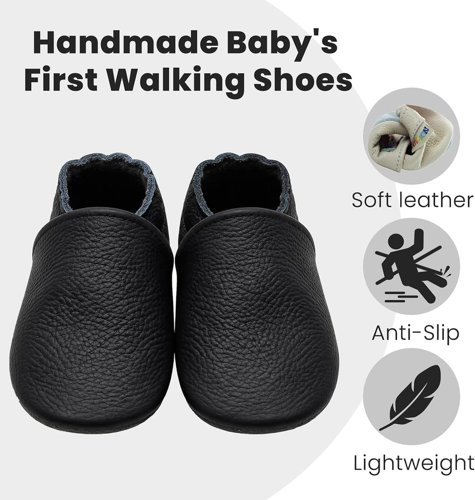 Leather Baby Shoes Soft Sole Baby Moccasins for Boys Girls