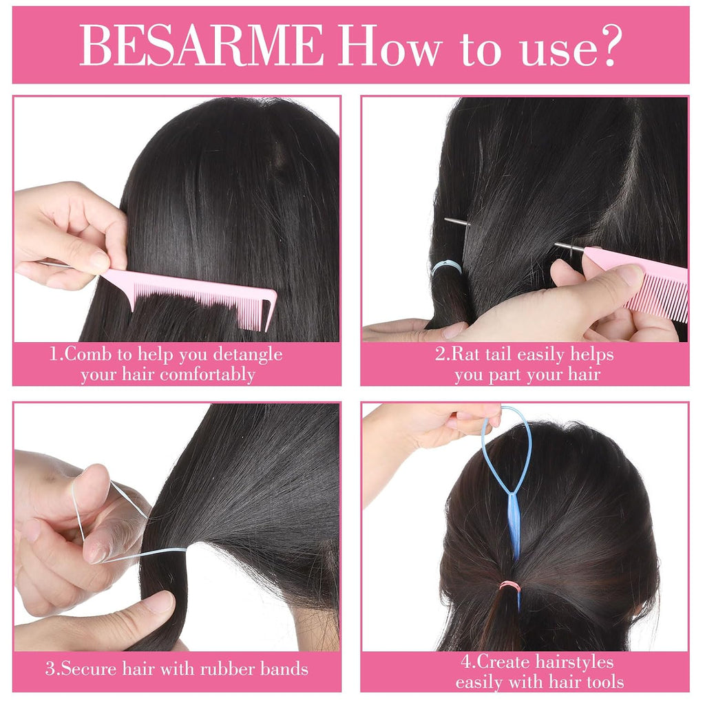 Hair Ties Accessories for Little Girls, 1500 Rubber Bands with 8 Hair Tools