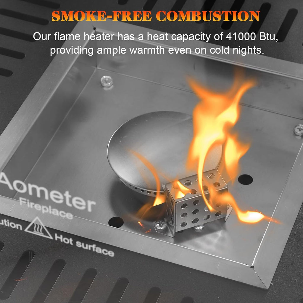 Outdoor Propane Heater: Standing Gas Heater With Glass Panel Lockable Wheels, 41,000 Outdoor Heating Burner Garden