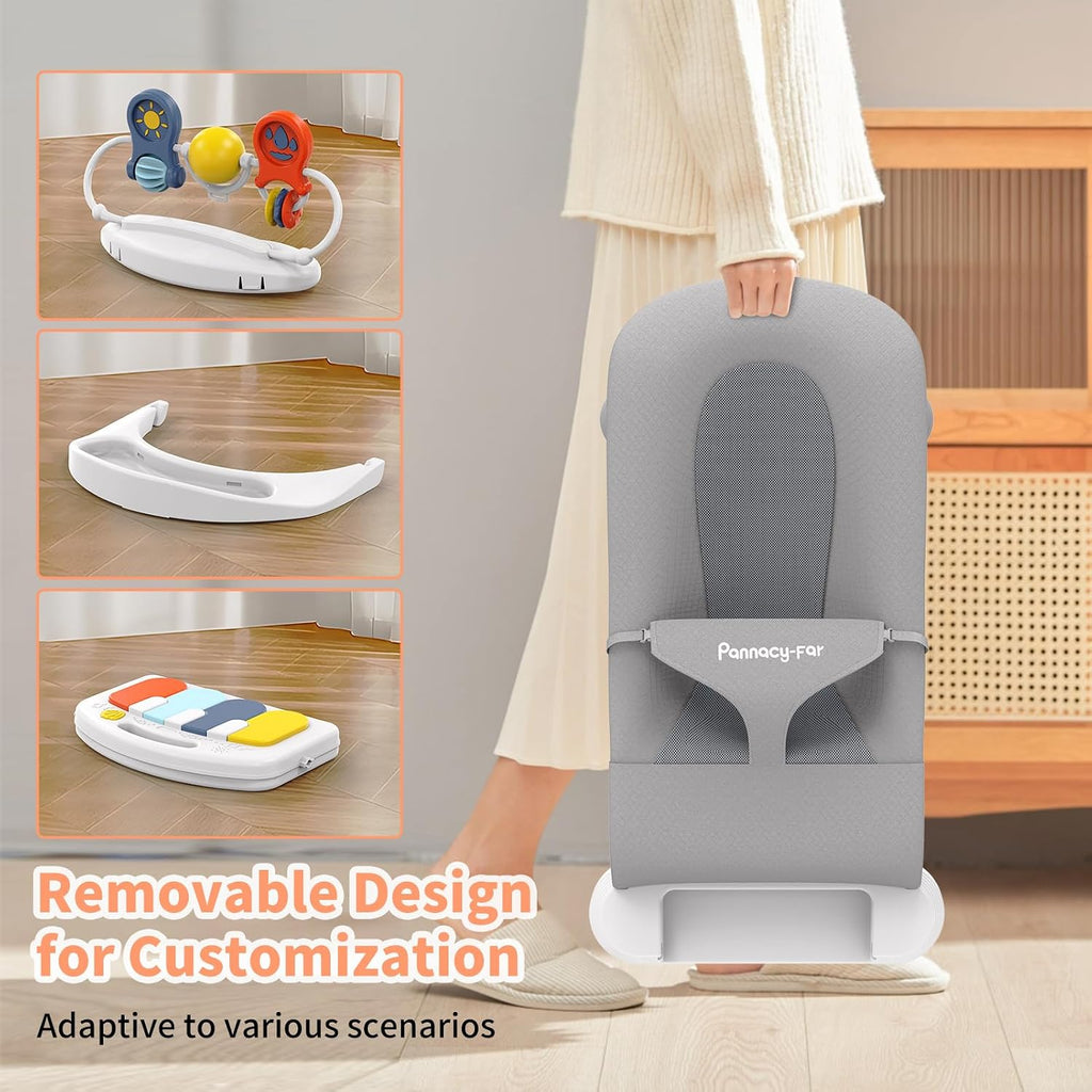 Bouncer Seat, Speed Adjustable Height Baby Bouncer Seat, in-1 Bouncer Seat for Babies 0-6 Months, Detachable