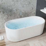 59'' Freestanding Bathtub, Deep Acrylic Soaking Tub with Non-Slip Base, cUPC Certified Modern Free Standing Tub