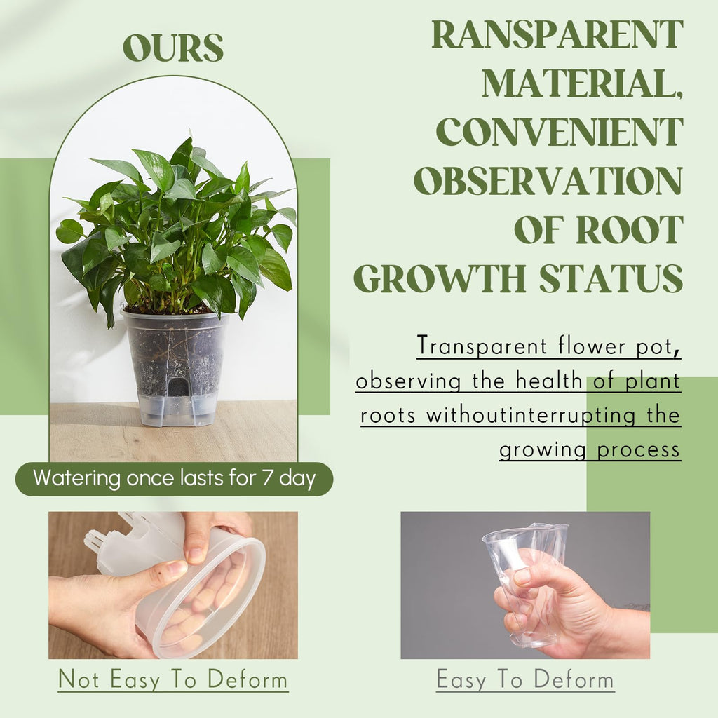 Self Watering Planter, 4.72'', Clear, 9 Pcs