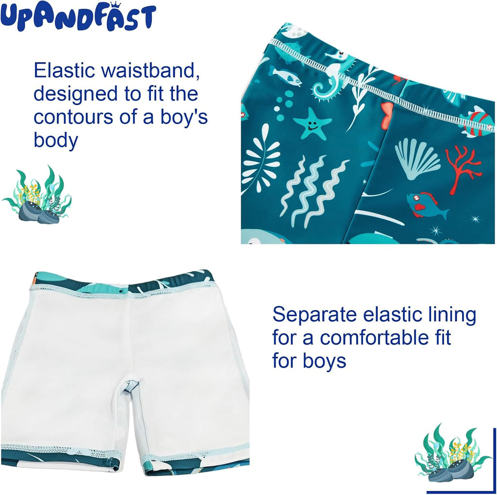 Boys Rash Guard Set UPF 50+ Long Sleeve Swimsuits