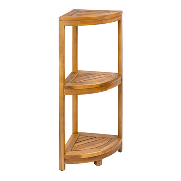 Sela Corner Shelf 33" 3-Tier Acacia Wood, Natural