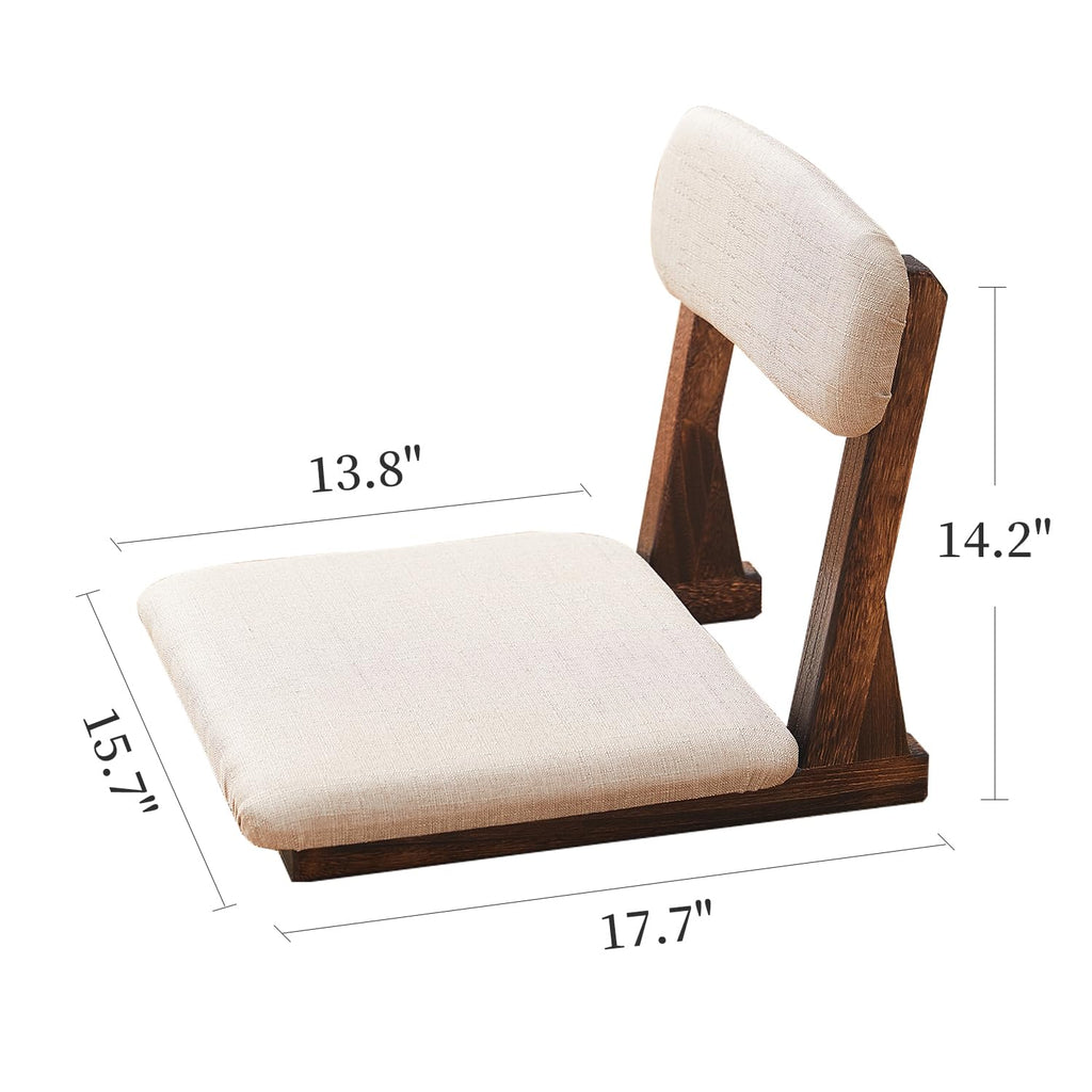 Meditation Floor Chair with Back Support, Tatami Seat
