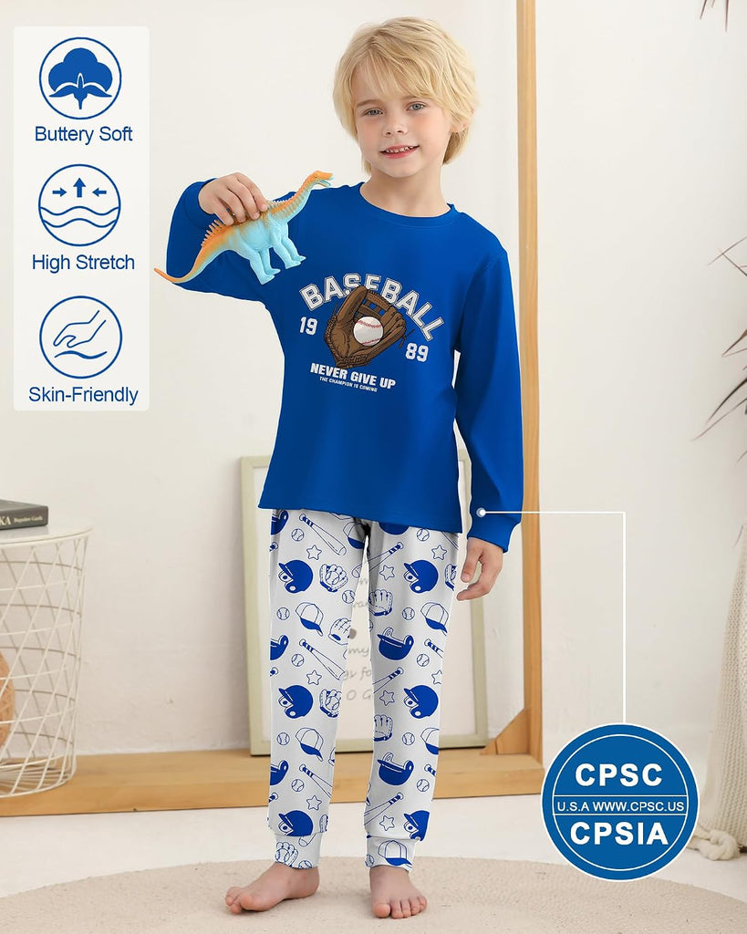 Boys Pajamas 2 Piece Long Sleeve Top and Pants Set Kids