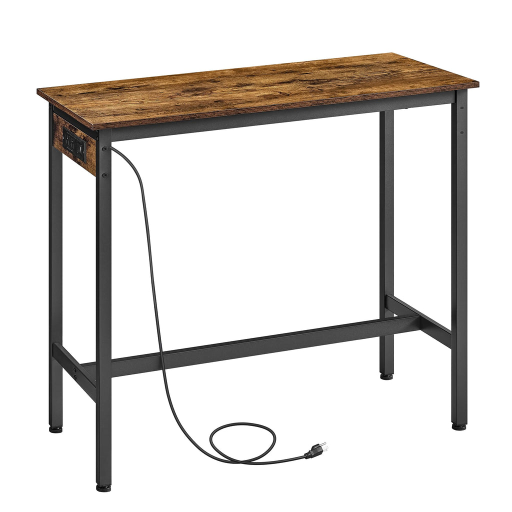 Bar Table with Power Outlets, Computer Desk, 39.4" W