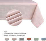 Lux Faux Linen Tablecloth with Slubby Yarn Textured Weaves Wrinkle Free Anti-Shrink Soft Table Cloth