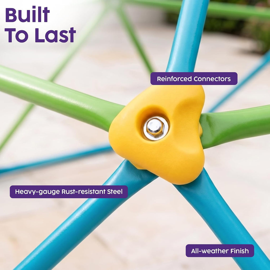 6ft Climbing Dome for Kids, Sturdy Steel Dome Climber, Outdoor Backyard Jungle Gym & Monkey Bars, Fun Active Play