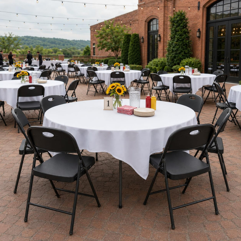 Folding Chairs 10 Pack, Portable Foldable Chairs for Indoor Outdoor Use, Sturdy Event Plastic Chairs for Wedding