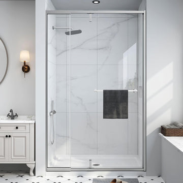 Semi Frameless Pivot Shower Door 42-48" W x 72" H
