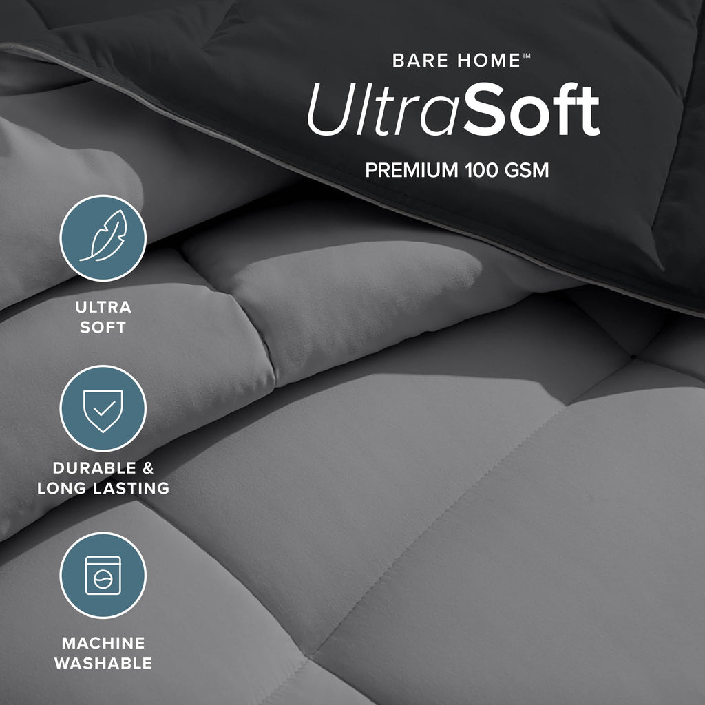California King Comforter - Reversible Colors - Goose Down Alternative - Ultra-Soft - Premium 1800 Series - All