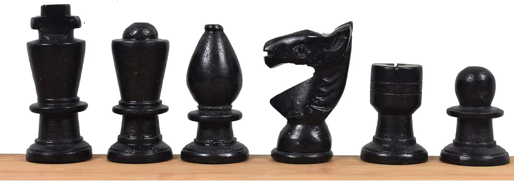 Marble Stone Chess Pieces & Board Set -Black and White - 12" - Minimalist Gift