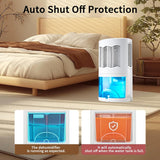 Small Dehumidifier for Bedroom up to 1000 Sq.Ft with Drain Hose, 68 OZ, Auto Shut-Off