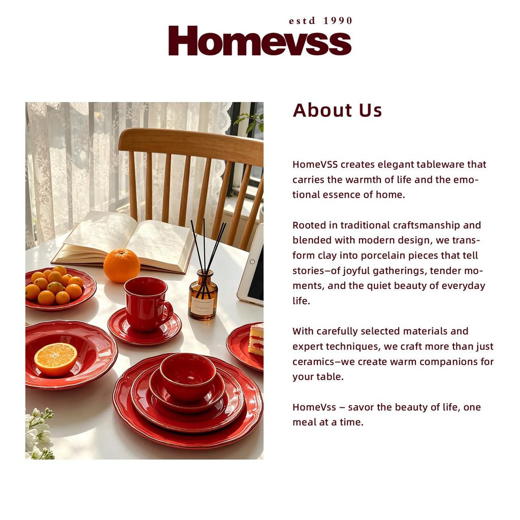 56pc Stoneware Dinnerware Set, Speckled Antique Red