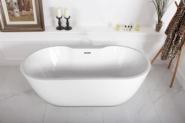 Tubs - Aiden II 69” - Modern Freestanding Soaking Bathtub, Two Person Soaking Free Standing Bathtub w/Chrome Drain