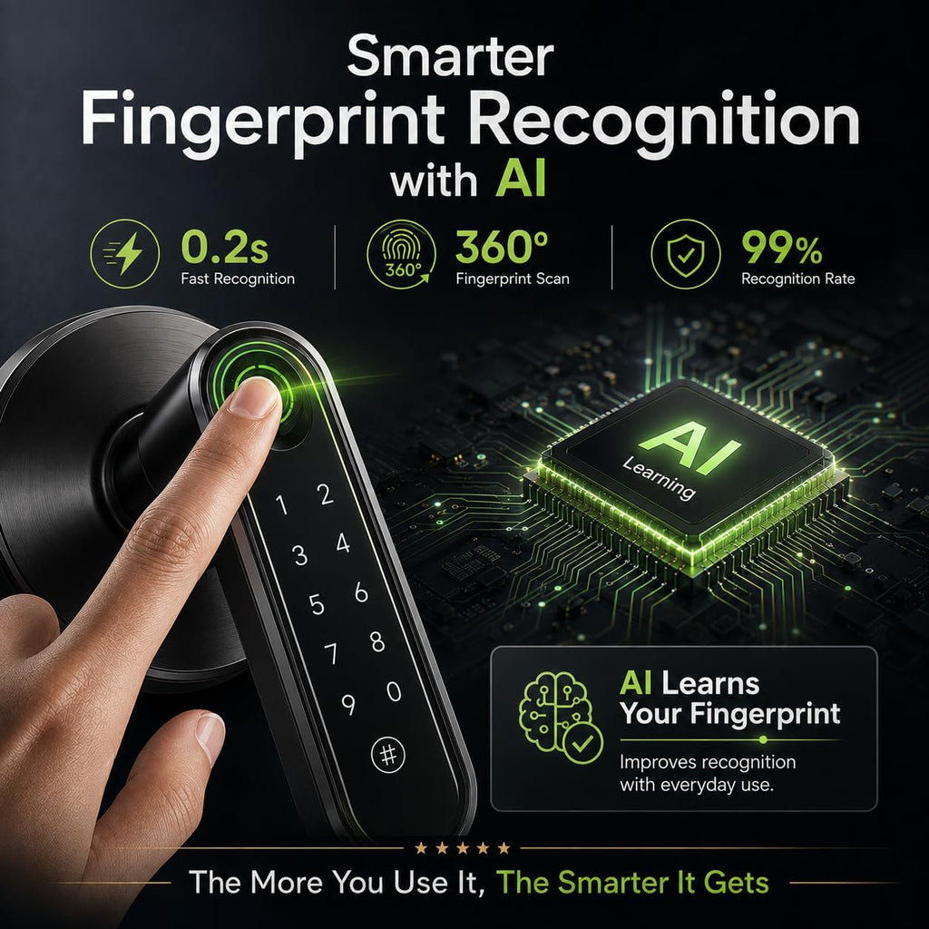 Fingerprint Door Lock V2.0, 4-in-1 Smart Fingerprint Door Knob