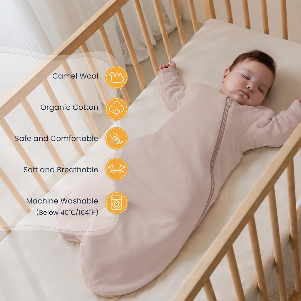 KaiyaBaby Organic Cotton Baby Sleep Sack, Long Sleeve 1.0 TOG