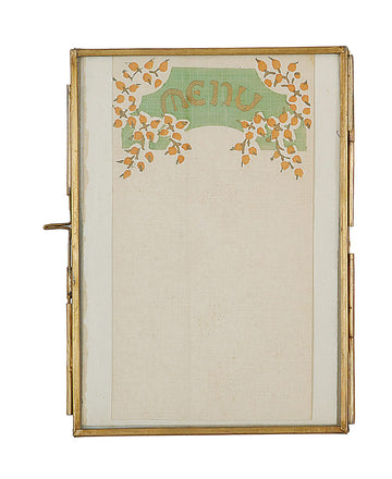 Brass and Glass Photo Frame with Gold Finish, Hinged Opening, Clear and Gold