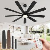 62" Ceiling Fan with LED Light and Remote - Black & Walnut