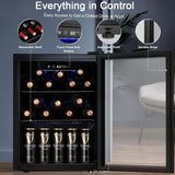 Beverage Refrigerator Cooler 68 Can, Mini Fridge with Glass Door for Beer Drinks