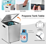 42" Outdoor Propane Fire Pit Table, 50,000 BTU Rectangle Natural Gas Firepit with Tank Table, No Assembly Low Profile Fire Table for Outside Patio & - Image 6