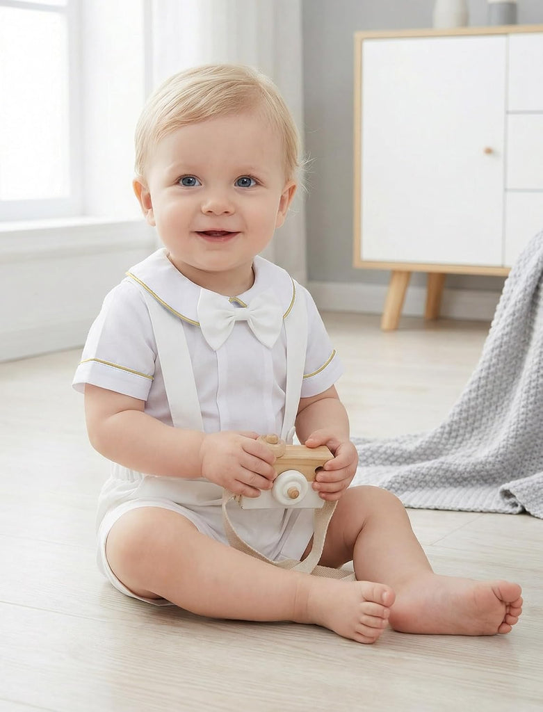 Newborn Baby Boy Baptism Bowtie Outfits