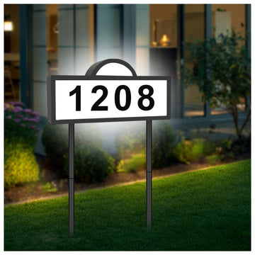 Solar House Numbers for Outside, Lighted Address Sign Yard