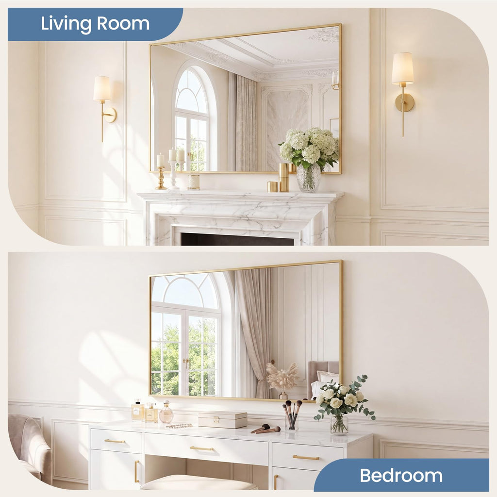 Bathroom Wall Mirror, Vanity Rectanglar Mirror, 30x48 Inch