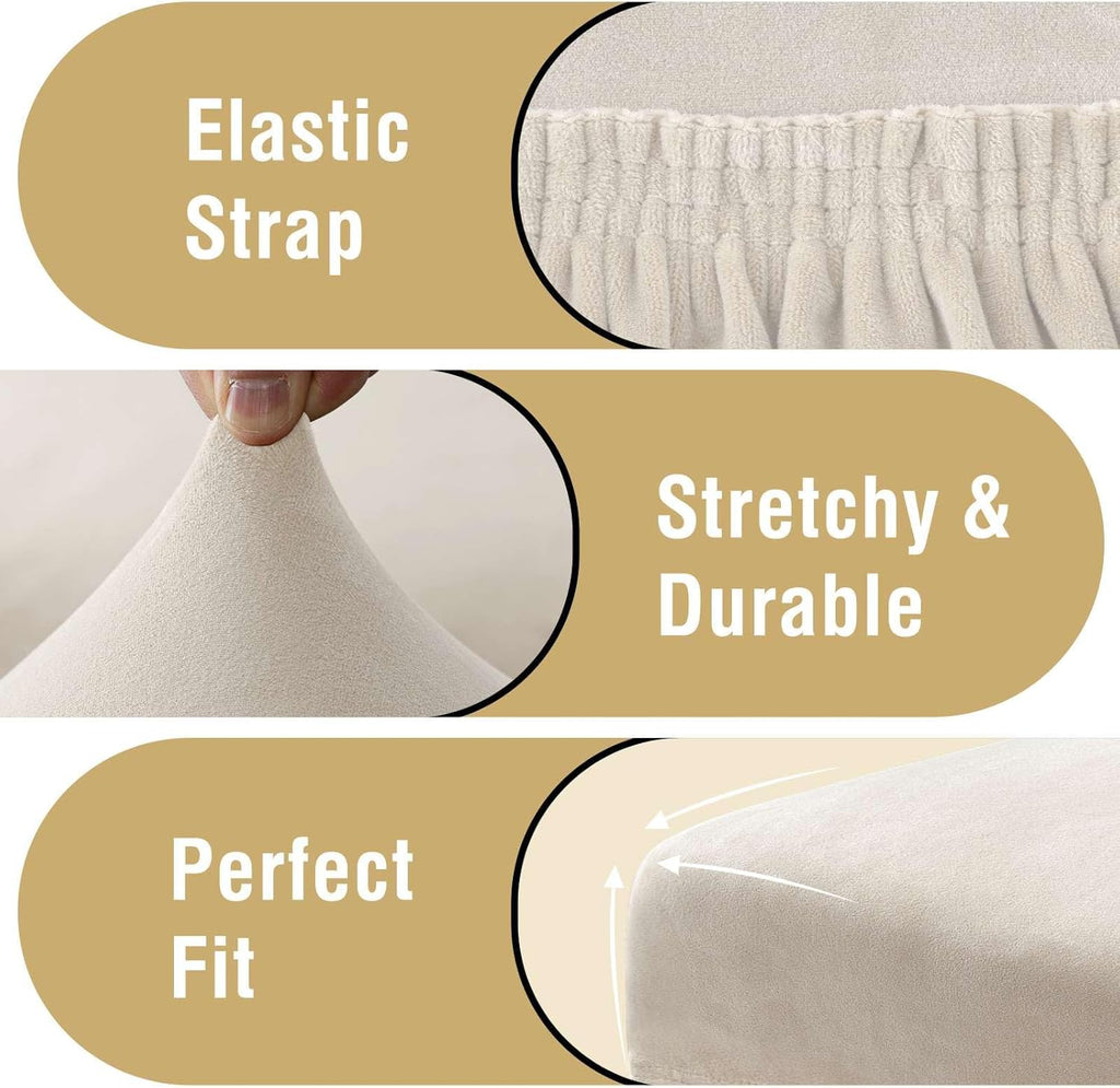 H.VERSAILTEX Dining Chair Covers Velvet Stretch Chair Covers for Dining Room Set of 4 Parson Chair Slipcovers Chair