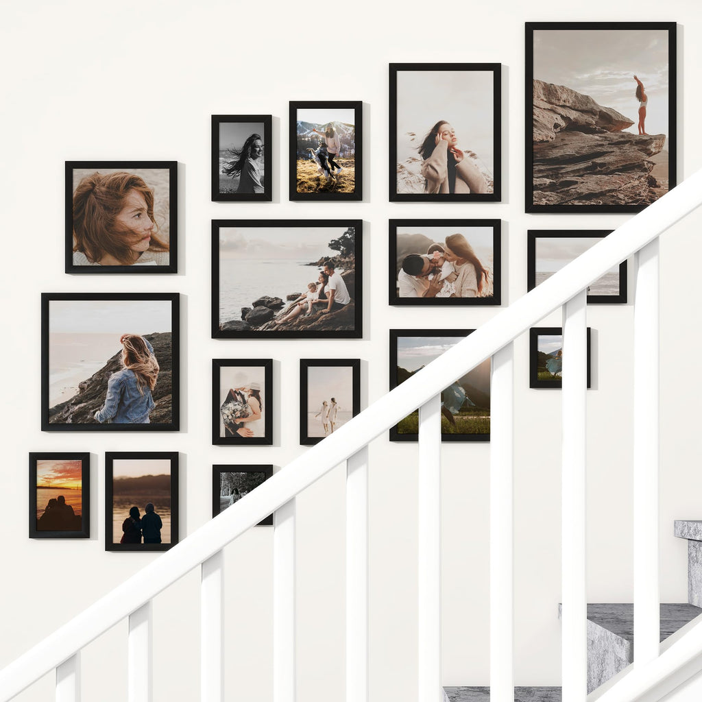 6x8 Picture Frame Set of 12, Photo Frames Display Pictures 6"x8", Black Picture Frames 6x8 Wall Gallery Collage Wall