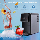 Countertop Nugget Ice Maker, 33 Lbs/24H Automatic Ice Dispenser, Self-Cleaning Portable Ice Machine, 1.8L Water Tank