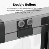 44-48 in. x 72 in. Sliding Shower Door, Adjustable Semi-Frameless Bypass Shower Door