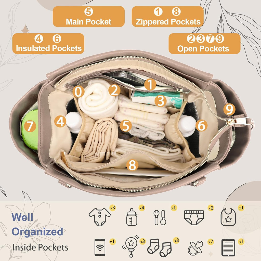 Diaper Bag Tote Diaper Bags Convertible Mommy Bag Hospital Bag