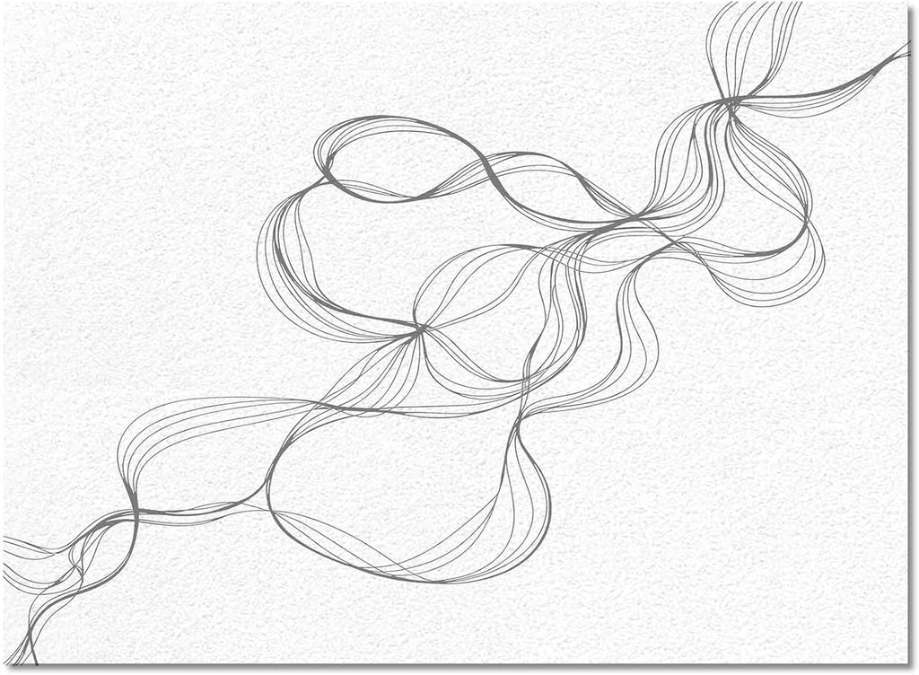 Abstract Minimalist Line on White Area Rug, Living Room & Bedroom Decor, Modern Art Plush Carpet 32x60in