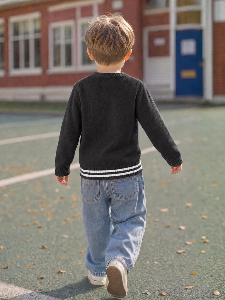 Toddler Baby Boy Cable Knit Sweater Long Sleeve Pullover Tops