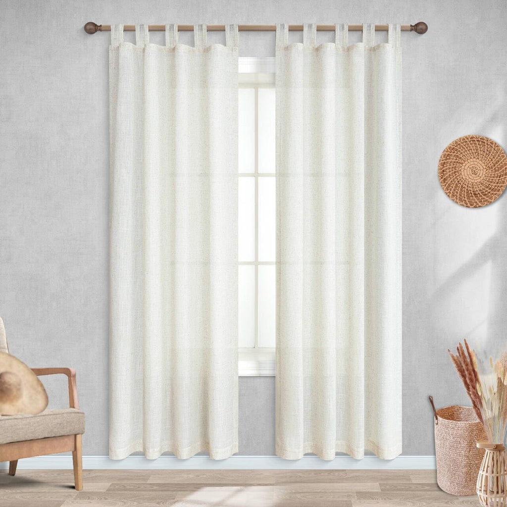 78 Inch Sheer Linen Curtains, Door Curtain for Doorways, Privacy Boho Closet Drapes for Open Closet Accordion Door