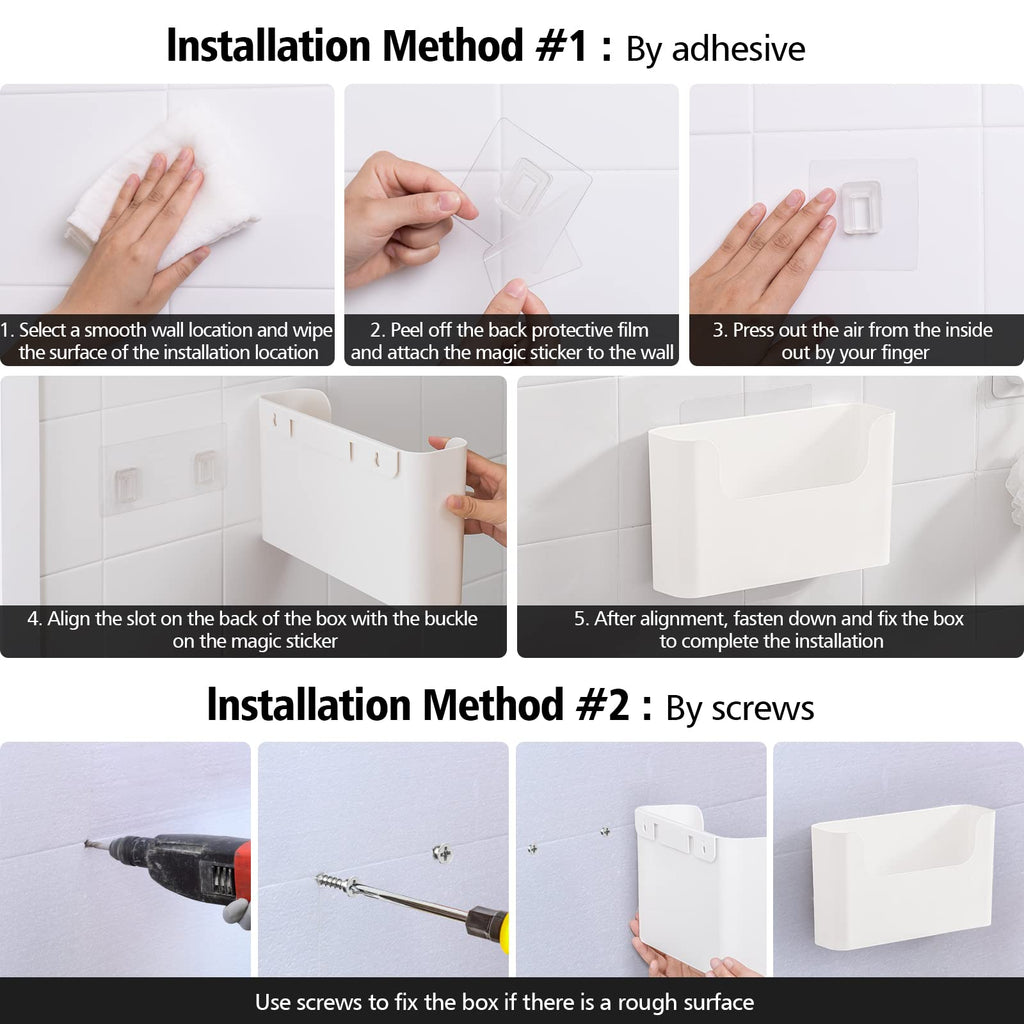 Floating Shelf Wall Mounted Non-Drilling Adhesive Bathroom Organizer Ledge Shelf Decor/Kitchen/Bathroom Storage 4pcs