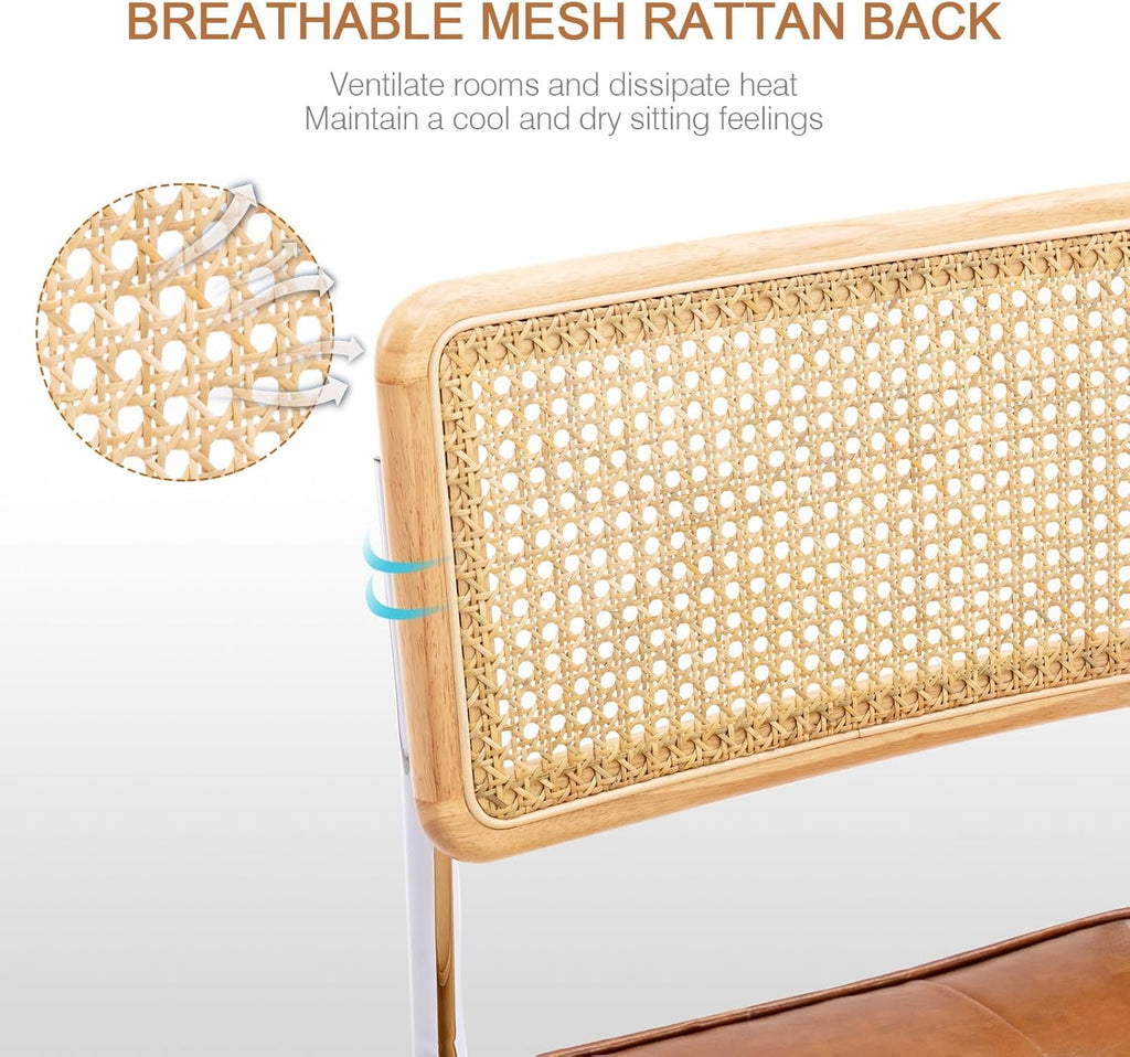 Zesthouse Natural Rattan Dining Chairs Set of 2