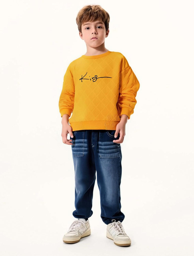 Toddler Boy Outfits Long Sleeve Pullover and Jean Pants Sets