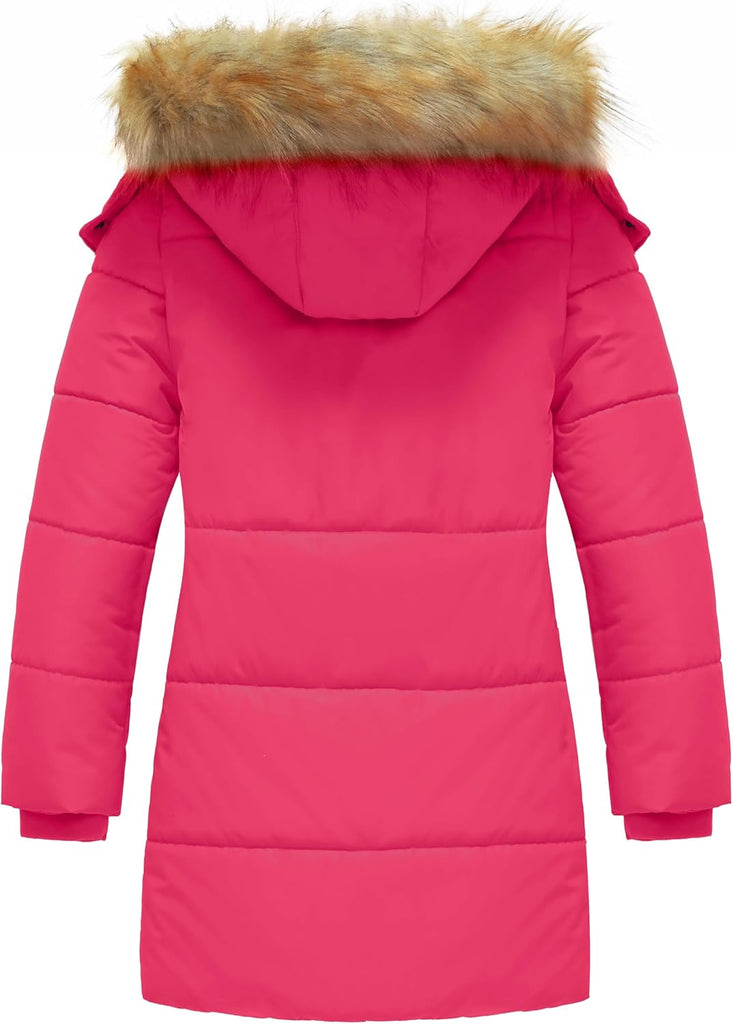 Girls' Waterproof Winter Coat Long Puffer Jacket Warm Parka Hooded