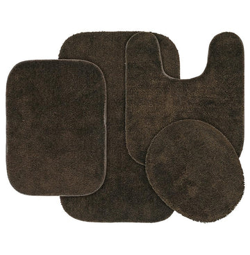 Rug Traditional Bath Rug Set, 4-Piece, Chocolate