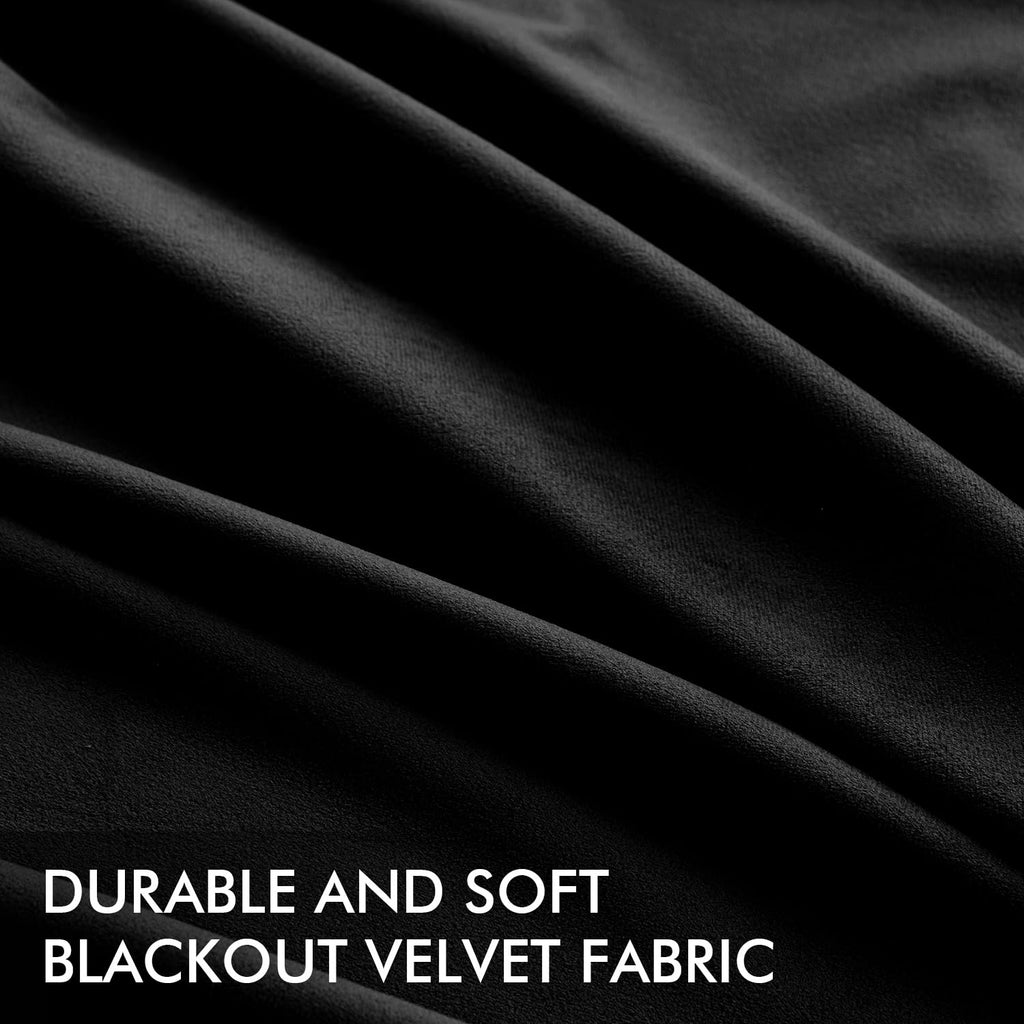 Black Velvet Curtains 84 Inches Long 2 Panels