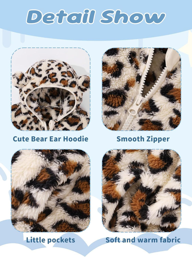 Toddler Baby Fleece Jackets Boys Girls Zip Up Hoodie Fuzzy Sherpa Outwear
