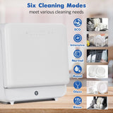 Portable Dishwasher Compact Dishwasher Countertop with Faucet & Manual Water Tank(5L) Modes Water Inlet